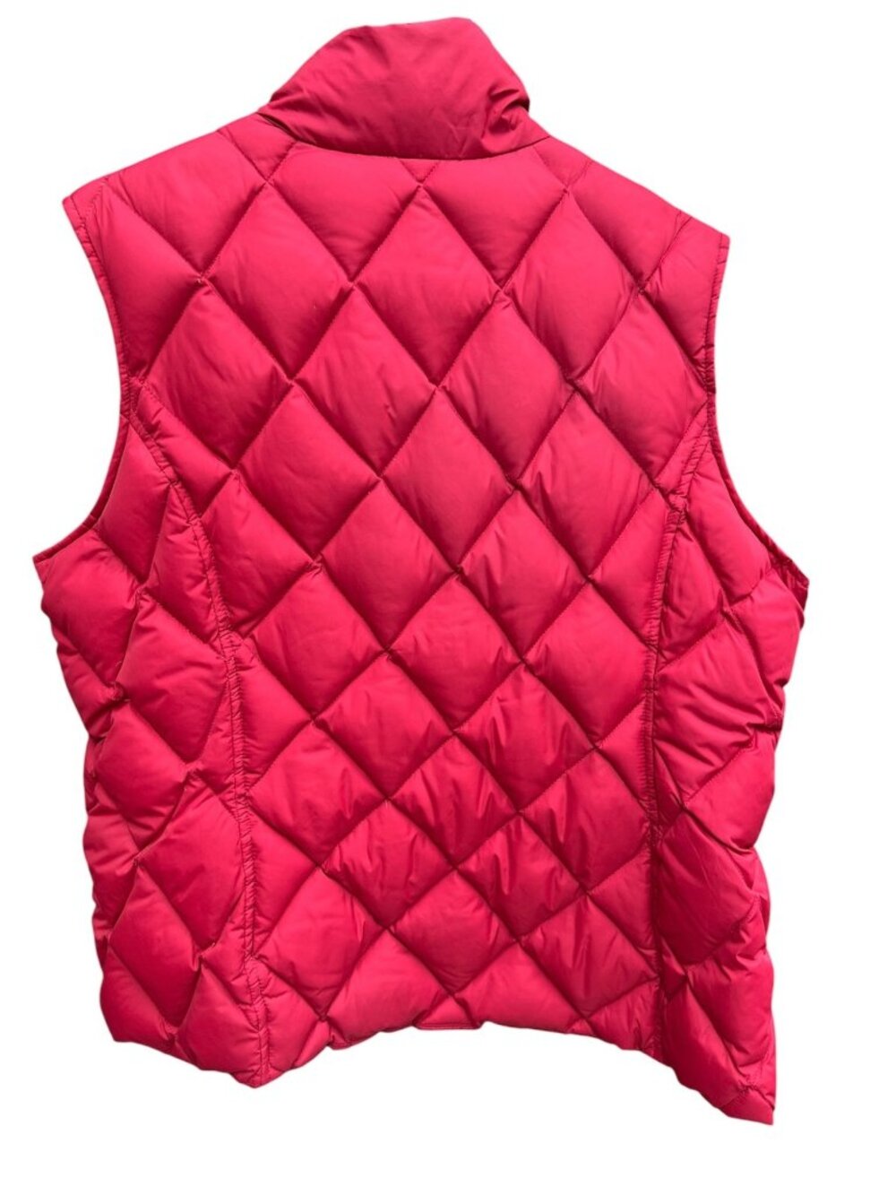 Lands End Women's Red Down Puffer Vest Size Large Insulated Snap Closure Pockets - Picture 4 of 12